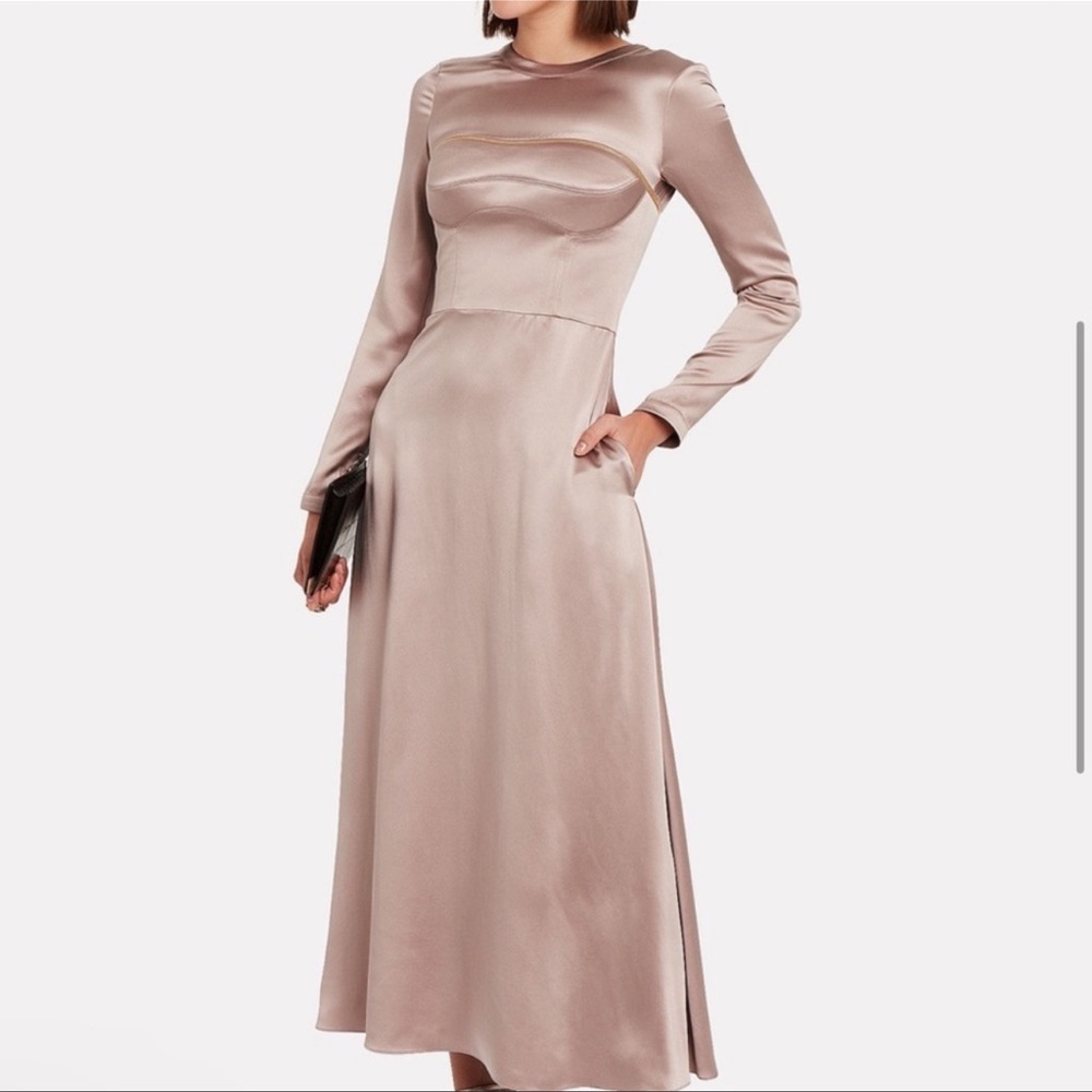 Brandon Maxwell Zipper Silk Dress 4
